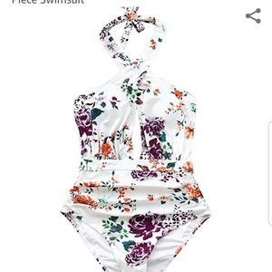 Rose garden wrap swimsuit